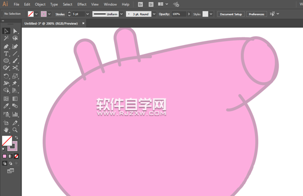 ai怎么画佩琪的猪爸爸