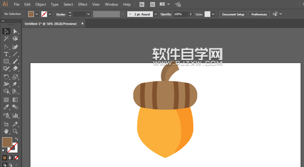 ai怎么画松果