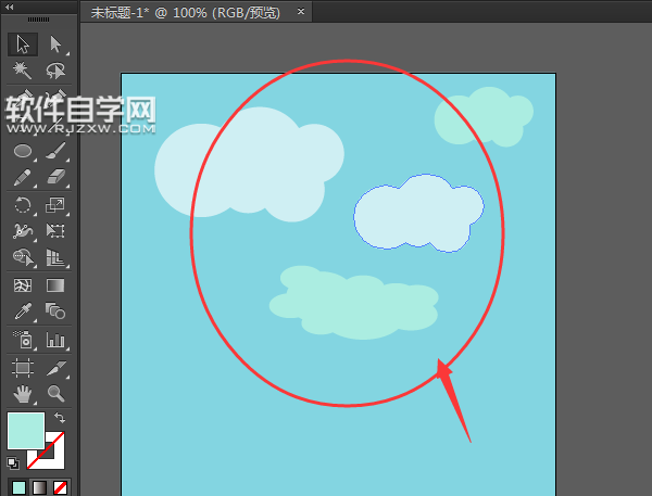 ai怎么画蓝天白云素材
