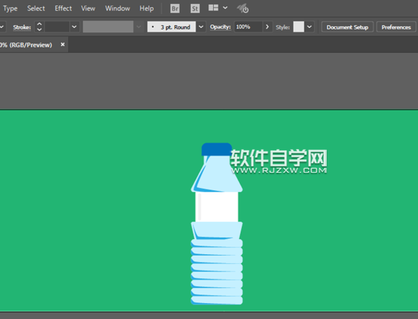 ai怎么画矿泉水瓶