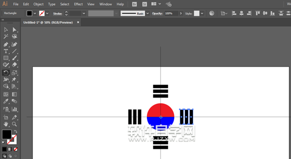 ai怎么画韩国国旗