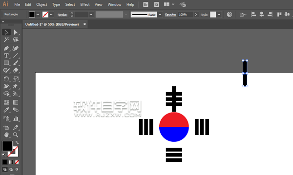 ai怎么画韩国国旗