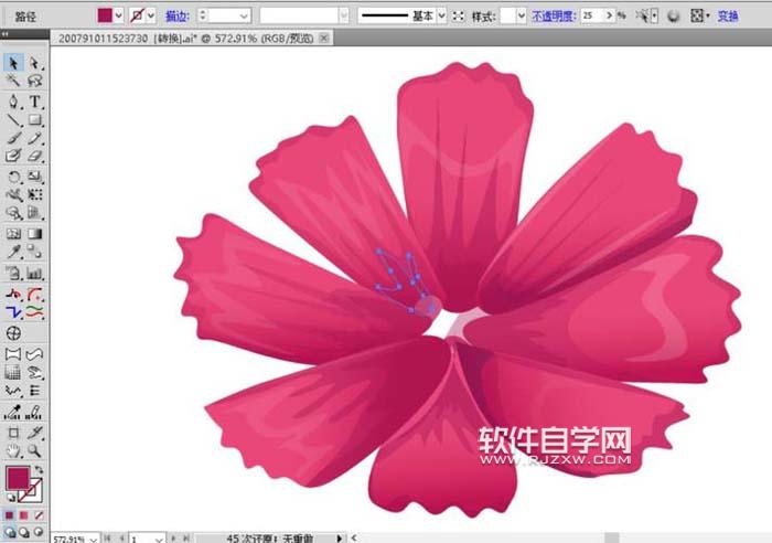 用AI设计波斯菊画法