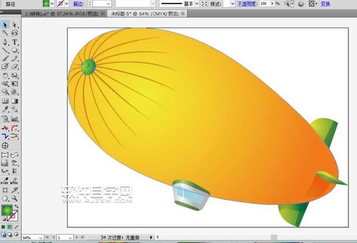 ai飞艇图标怎么绘制?