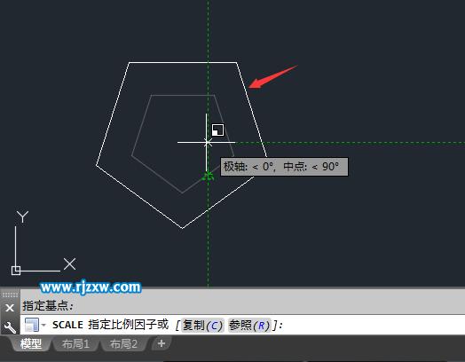 CAD怎么放大多边形