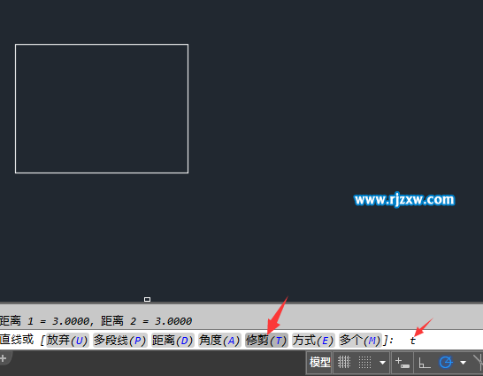 CAD怎么设置倒角修不修剪处理