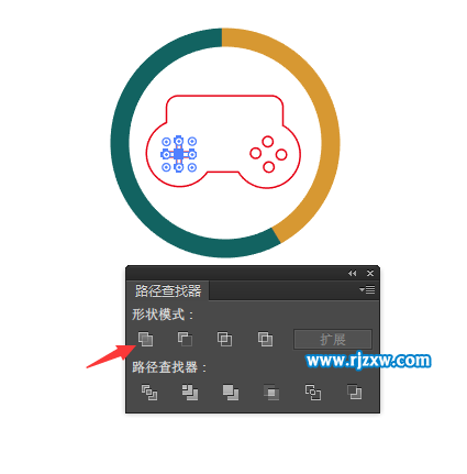 AI绘制游戏中心UI图标教程