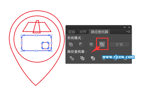 AI怎么制作商店到家的路径图标