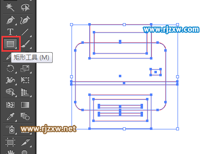 怎么用AICC矩形工具制作打印机图标