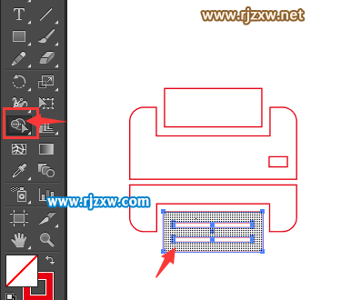 怎么用AICC矩形工具制作打印机图标
