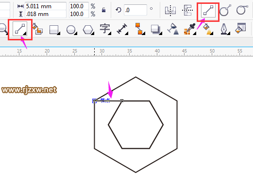 CDR制作六边形图标