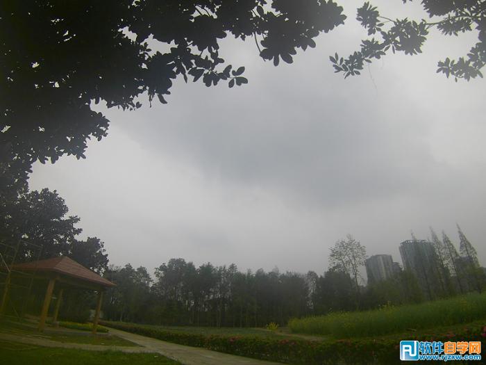 PS把风景照片调成日式油画效果