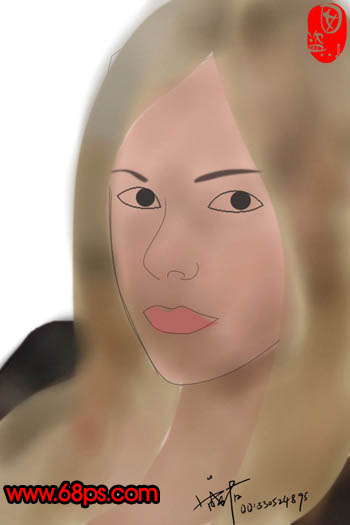 PS绘制金发美女