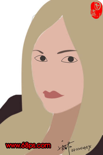 PS绘制金发美女