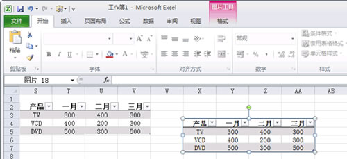 用Excel 2010把表格里的单元格转换为图片