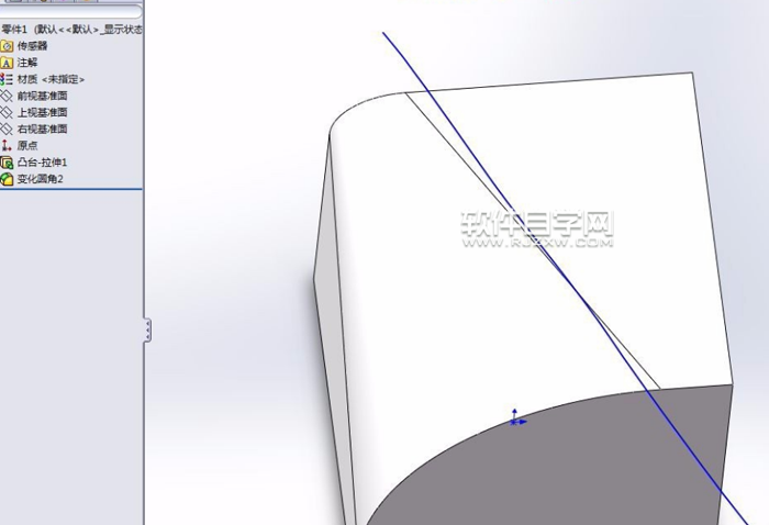 SolidWorks变半径的圆角怎么做