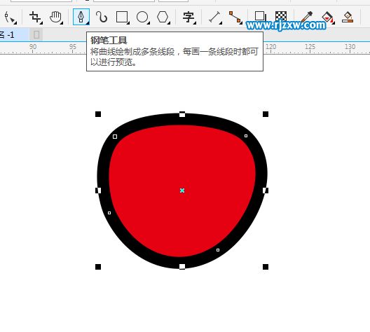 CDR钢笔工具绘制玫瑰简笔画