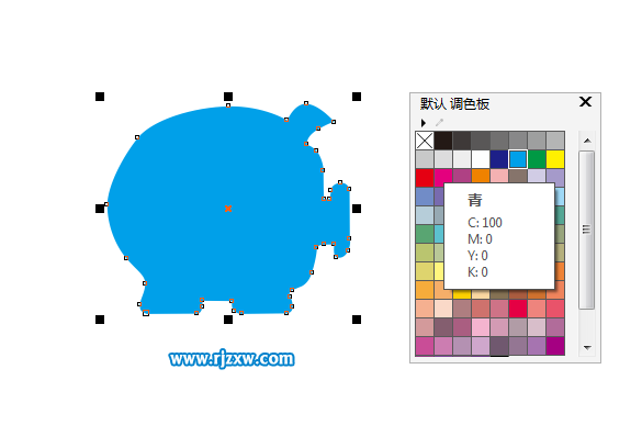 CDRX8设计存钱罐猪的标志
