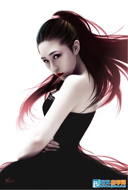 手绘神采飞扬的PS时尚美女