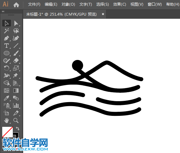 ai制作游泳标识的方法与步骤