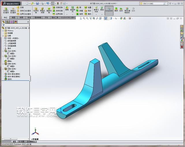 SolidWorks制作对称卡位零件