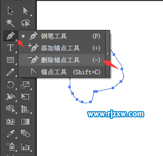 AI删除锚点工具怎么删除路径上面的锚点