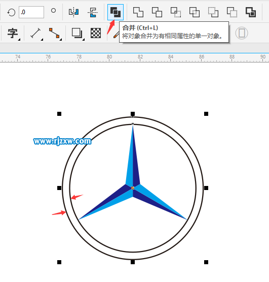 CDRX8设计奔驰标志LOGO教程