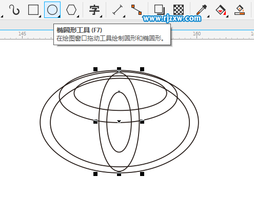 CDRX8制作丰田汽车标志的方法