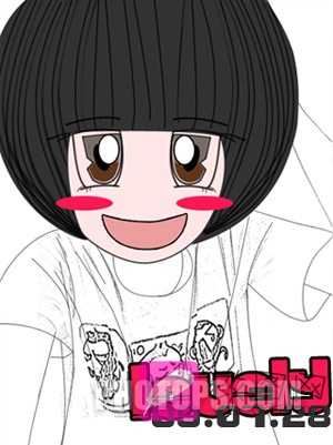 用photoshop把人物照片制作成可爱的漫画实例教程