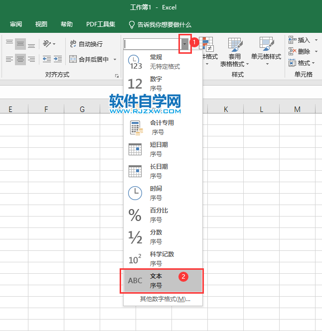 EXCEL2019怎么设置文本格式