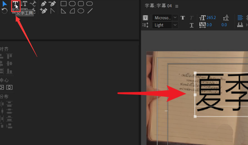 pr文字填充风景画纹理教程分享